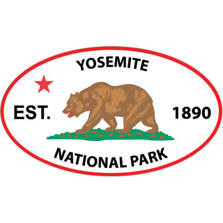 Yosemite National Park   California Flag Oval Sticker