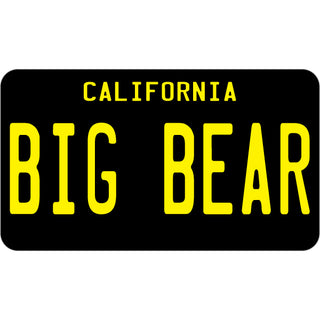 Big Bear   California Black License Plate Sticker