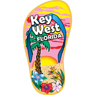 OK3 Key West Single Flip Flop Palm Sun Sticker