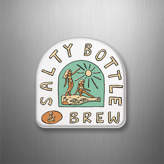 SALTY BOTTLE BREW Wine Bottle Arched Logo 3D Magnet