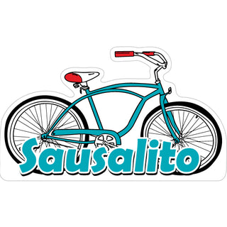 Sausalito   Blue Beach Cruiser Sticker