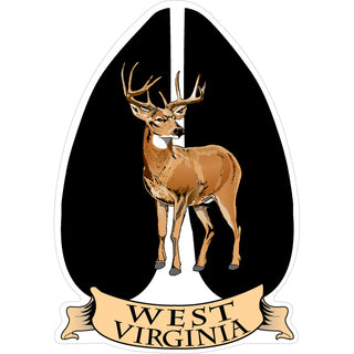 West Virginia   Deer Hoof Sticker