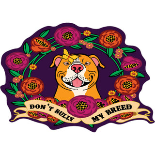 Novelty   Don't Bully My Breed RED Pit bull Sticker