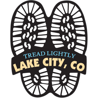 OK4 Lake City Colorado Tread Lightly Boot Print mini Sticker