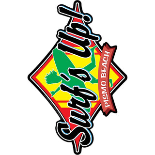 Pismo Beach CA Surf's Up Diamond Sticker