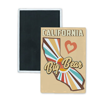 Big Bear California State Shape Triangle Sun Rectangle Badge Magnet