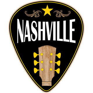 Nashville Guitar Pick Black Sticker