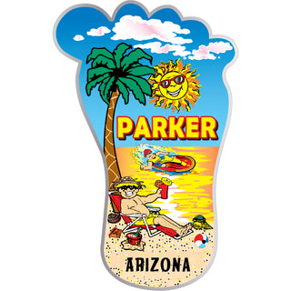 Parker Arizona Bare Foot Palm Tree Happy Guy Sticker