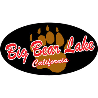 11714T Big Bear Lake  CA Brown Bear Paw Oval Sticker