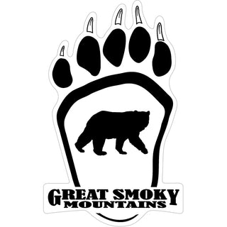 Great Smoky Mountains   Bear Paw with Bear inside Sticker