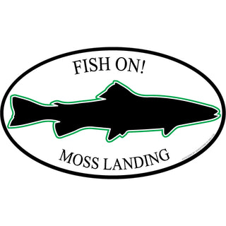 OK4 Moss Landing Fish On! Baracuda Silhouette Large Sticker (00886) Sticker