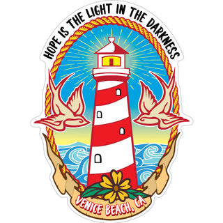 Venice Beach  CA   Hope Lighthouse Sticker