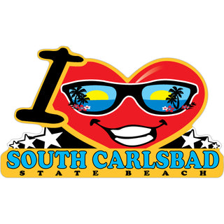 South Carlsbad State Beach Heart Sunglasses Sticker