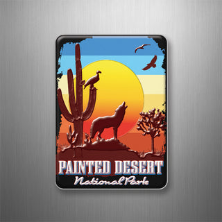 Painted Desert National Park   Chromatic Desert Animal Silhouettes 3D Magnet