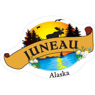 Juneau Alaska Banner Moose Lake Pines Sticker
