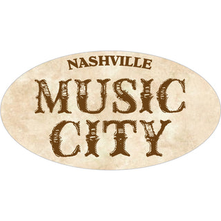 Nashville MUSIC CITY Euro Oval mini Sticker