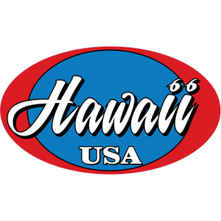Hawaii RWB   Hawaii USA Red  White & Blue Script Oval Sticker