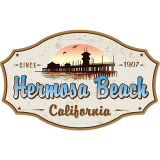 Hermosa Beach Vintage Pier Sticker