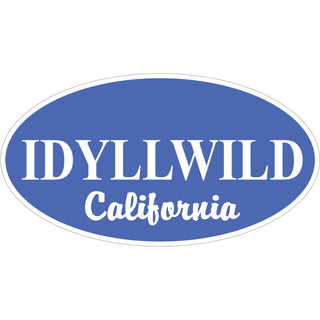 Idyllwild California Oval Royal Blue Sticker