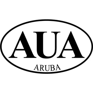 Aruba   Black & White Euro Oval Sticker