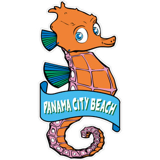 OK3 Panama City Beach Seahorse with Banner Sticker