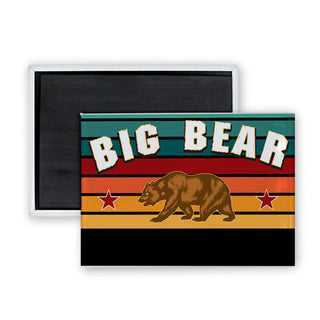 ig Bear California Striped Half Circle Bear Rectangle Badge Magnet