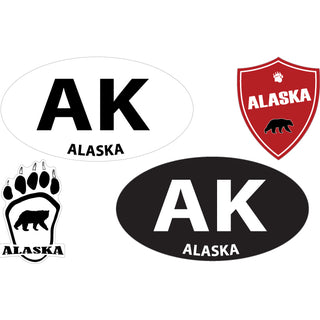 Alaska 4up oval paw shield Sticker