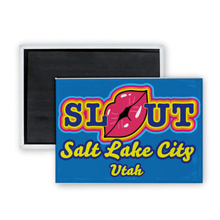 Salt Lake City Utah   Slut Lips Rectangle Badge Magnet
