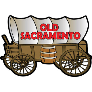 Old Sacramento   Covered Wagon Sticker