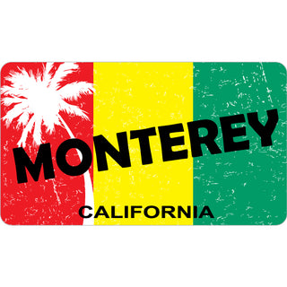 OK4 Monterey CA Rasta Color Flag (1 00104 0147) Sticker
