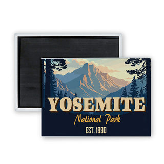 Yosemite Mountain Shield Shape Rectangle Badge Magnet