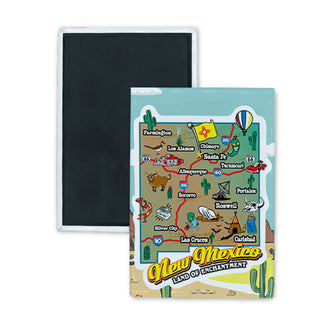 New Mexico   New Mexico State Map Rectangle Badge Magnet