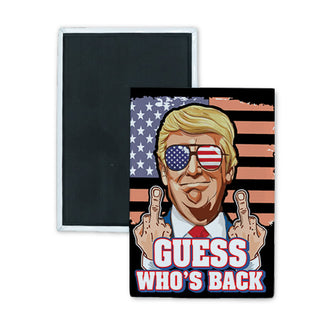 Trump Guess Who's Back Rectangle Badge Magnet