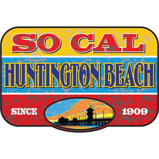 Huntington Beach   Distressed Endless Summer Insert Rectangle Sticker