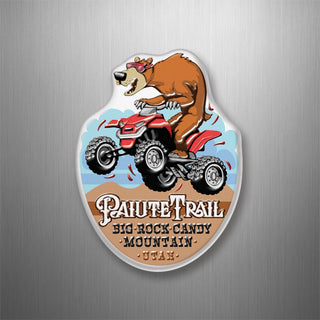 Paiutte Trail  Utah Bear Riding a Quad 3D Magnet