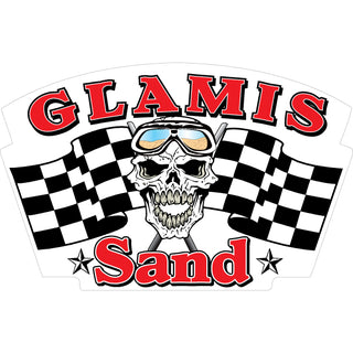 Glamis   Checkered Skull Flags Sticker
