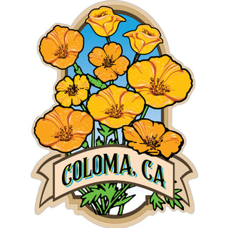 OK4 Coloma  California Poppy Field Vertical (01150) Sticker