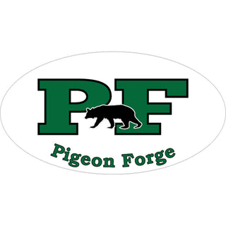 Green Black Bear Euro   Pigeon Forge  TN PF Green & Black Bear Euro Oval Sticker