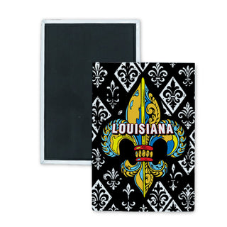 Louisiana Fleur de lis Rectangle Badge Magnet