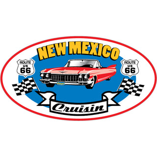 OK4 New Mexico Red Convertible Rte 66 (00582) Sticker