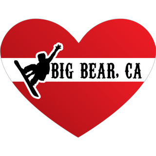 Big Bear  CA   Heart Snow Board Sticker
