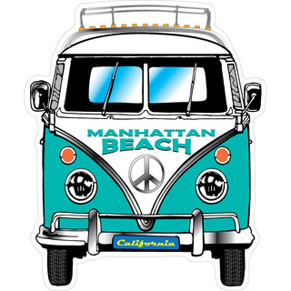 Manhattan Beach   Bus Front View Sticker