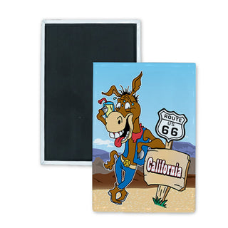 California   Burro Route 66 Sign Rectangle Badge Magnet