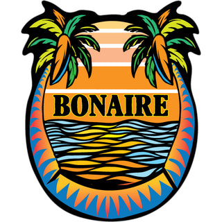 Bonaire   Stylized Palm Sun Water Sticker