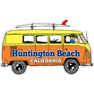 Huntington Beach  CA Orange Bus Side view Sticker