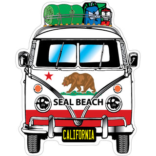 Seal Beach   Bus Front View Sticker