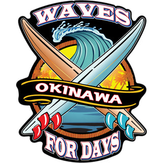 Okinawa   Waves For Days Sticker