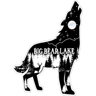 Big Bear Lake   Wolf Howling Mountain scene inside Sticker