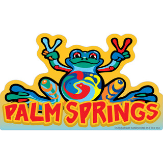 OK4 Palm Springs  CA Peace Frog (00134) Sticker