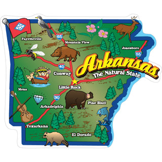 Arkansas   50 States Map Sticker